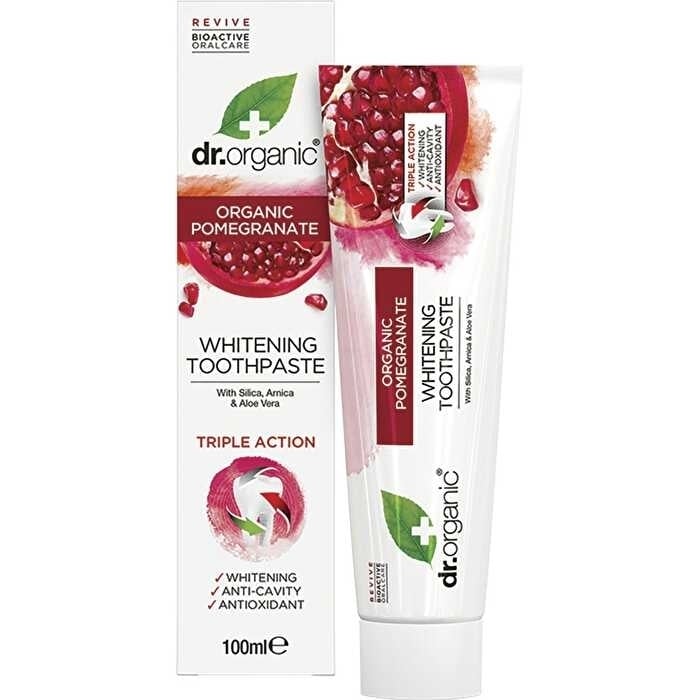 Dr Organic Toothpaste Whitening Organic Pomegranate 100ml Image 1