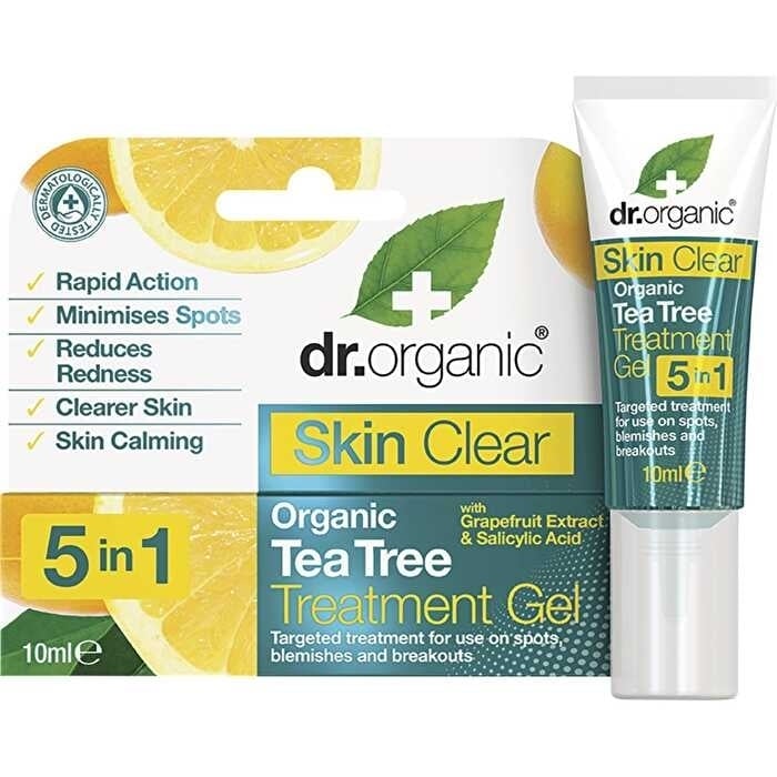 Dr Organic Treatment Gel Skin Clear Organic Tea Tree 10ml Image 1