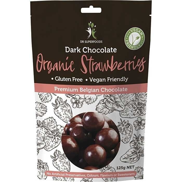 Dr Superfoods Strawberries Organic Dark Chocolate 125g Image 1