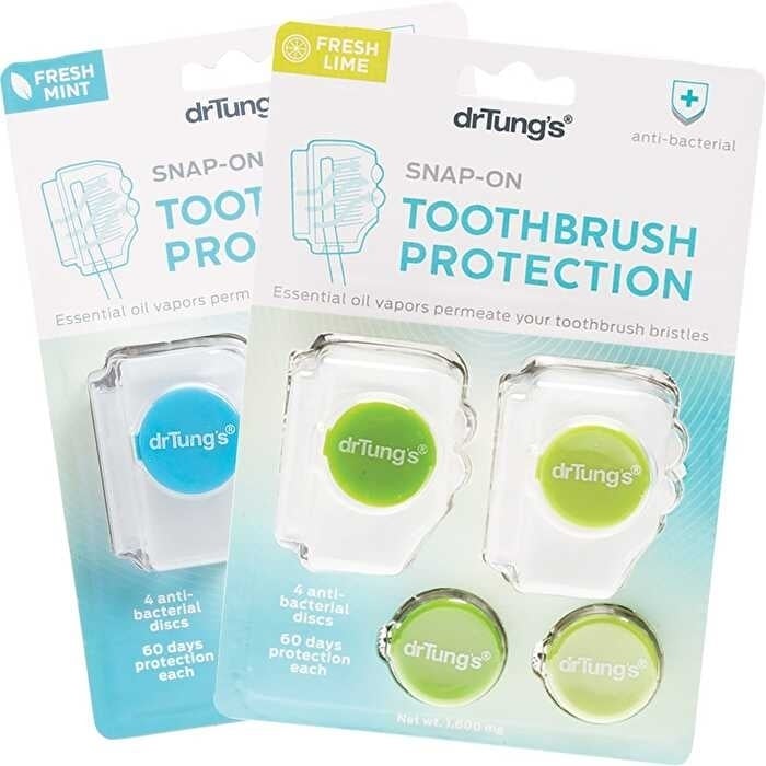 Dr Tungs Toothbrush Protection with 2 Refills (Colour May Vary) 2pk Image 1