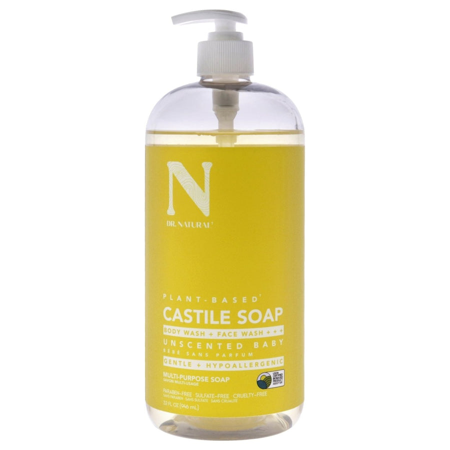 Dr. Natural Castile Liquid Soap - Unscented Baby by Dr. Natural for Unisex - 32 oz Soap Image 1