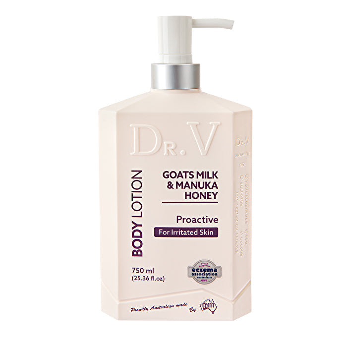 Dr. V Body Lotion Goats Milk and Manuka Honey (Proactive for Irritated Skin) 750ml Image 1