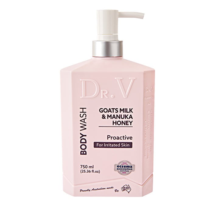 Dr. V Body Wash Goats Milk and Manuka Honey (Proactive for Irritated Skin) 750ml Image 1