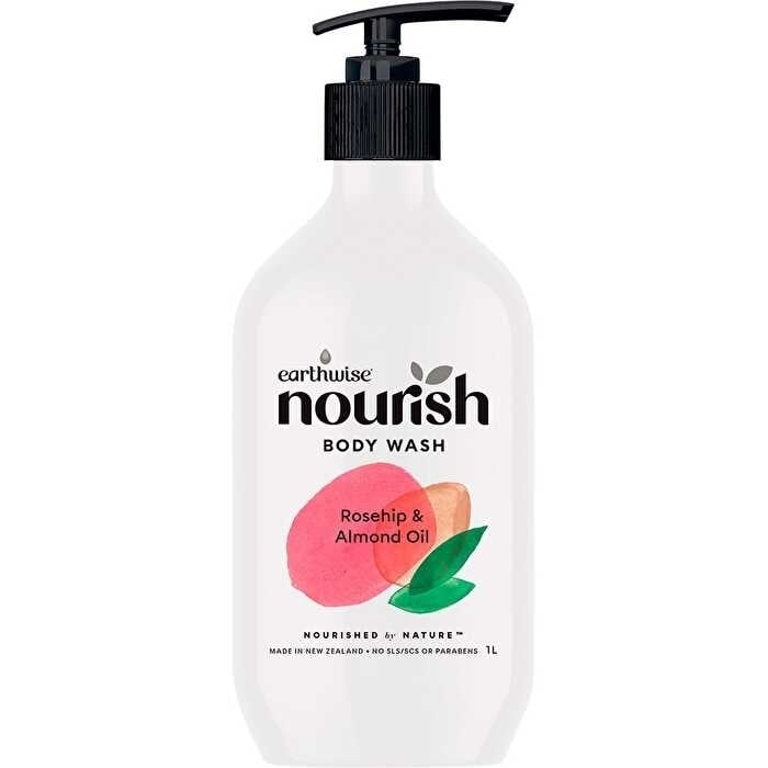 Earthwise Nourish Body Wash Rosehip and Almond Oil 1000ml Image 1