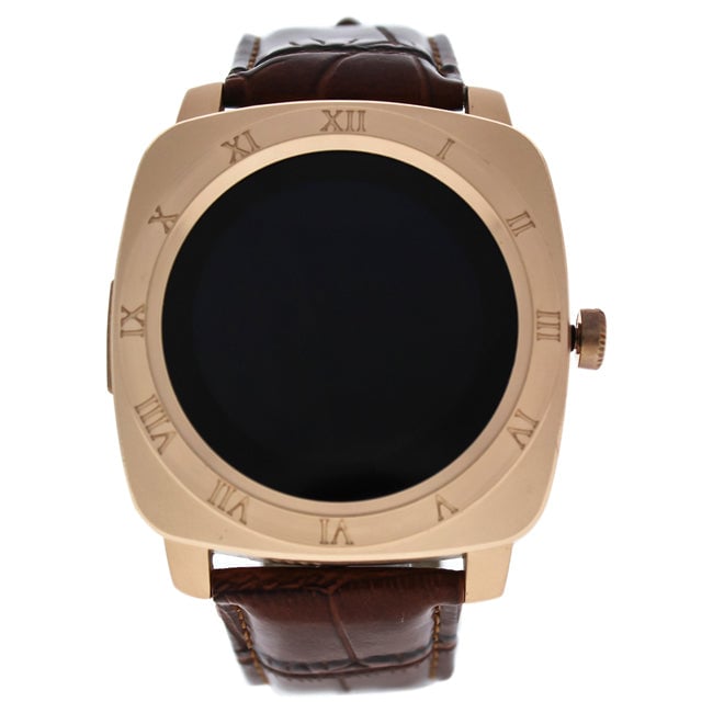 Eclock EK-F2 Montre Connectee Rose Gold/Brown Leather Strap Smart Watch by Eclock for Unisex - 1 Pc Watch Image 1