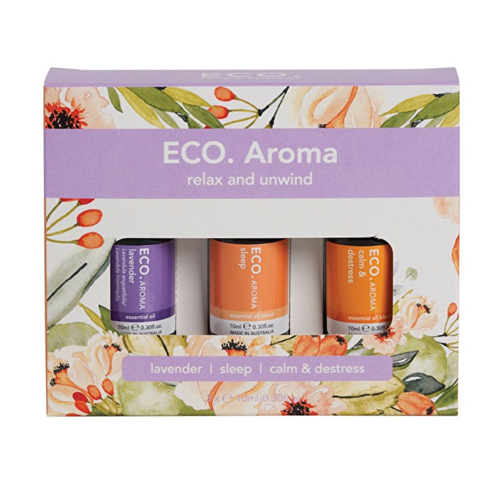 Eco Modern Essentials Aroma Essential Oil Blend Trio Relax and Unwind 10ml x 3 Pack Image 1