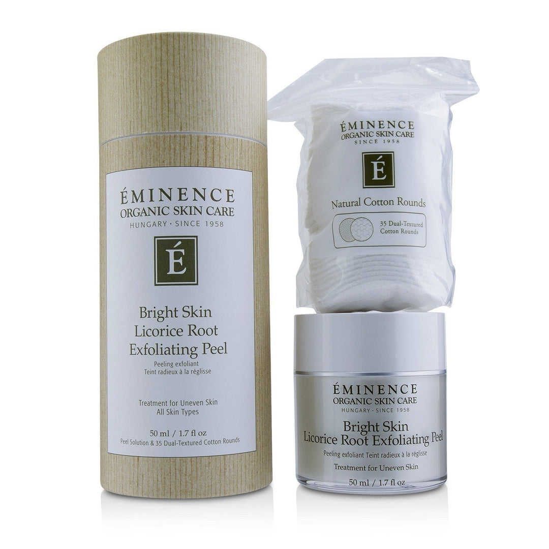 Eminence Bright Skin Licorice Root Exfoliating Peel (with 35 Dual-Textured Cotton Rounds) 50ml/1.7oz Image 1