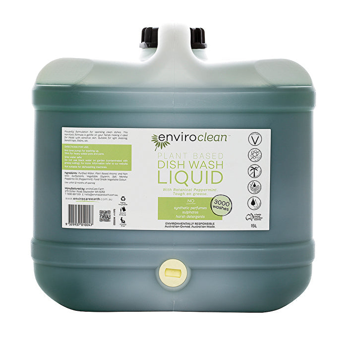 EnviroClean Plant Based Dish Wash Liquid (botanical peppermint) Liquid 15000ml Image 1