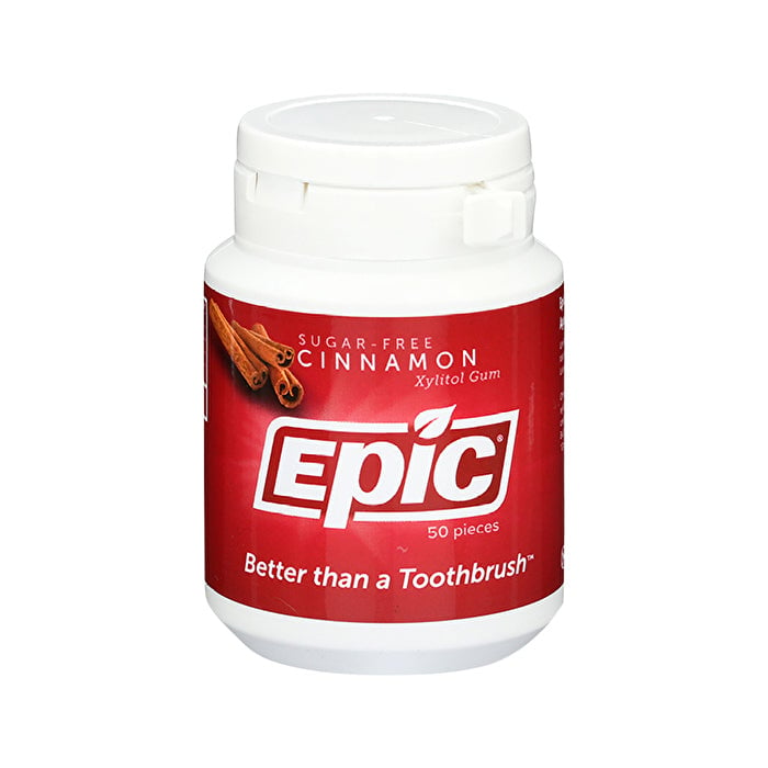 Epic Xylitol (Sugar-Free) Gum Cinnamon 50 Piece Tub Image 1