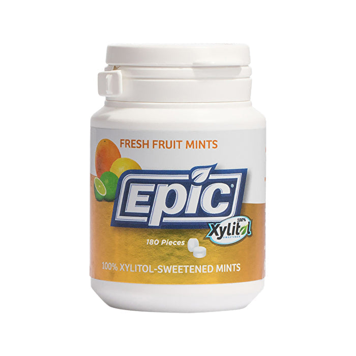 Epic Dental Epic Xylitol Dental Mints Fresh Fruit Tub 180pc Image 1