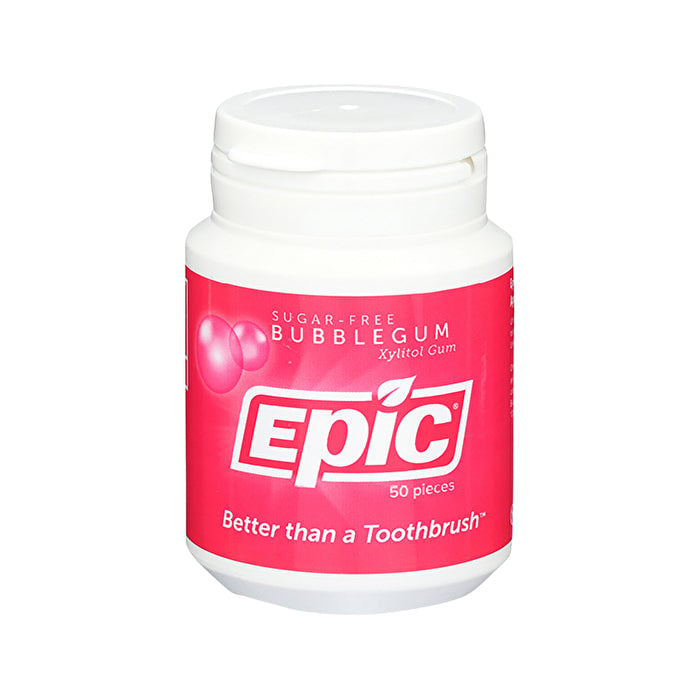 Epic Xylitol (Sugar-Free) Gum Bubble Gum Tub 50 Piece Image 1