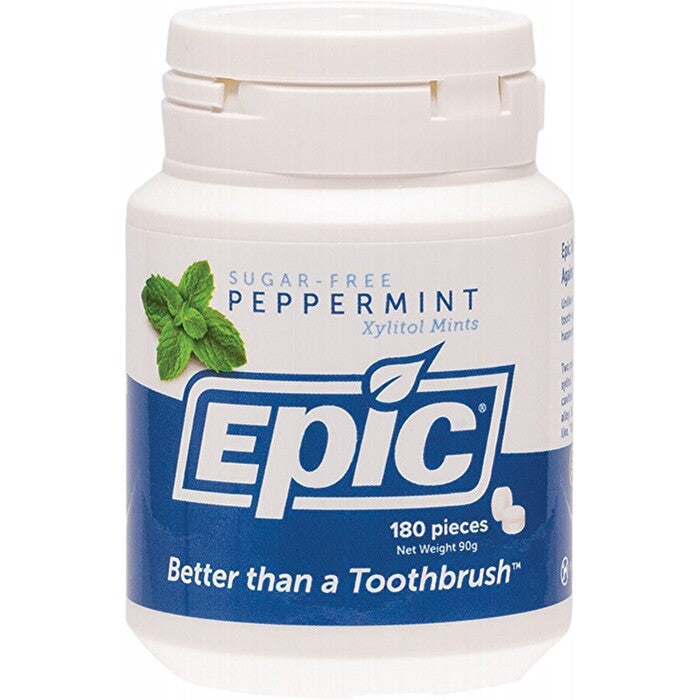 Epic Dental Epic Xylitol Dental Mints Peppermint Tub 180pc Image 1