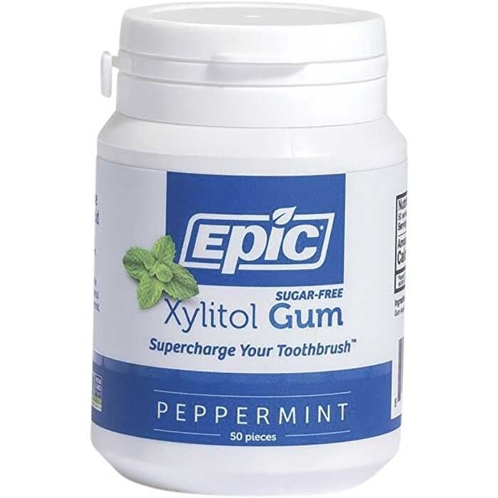 Epic Xylitol (Sugar-Free) Gum Peppermint Tub 50 Piece Image 1