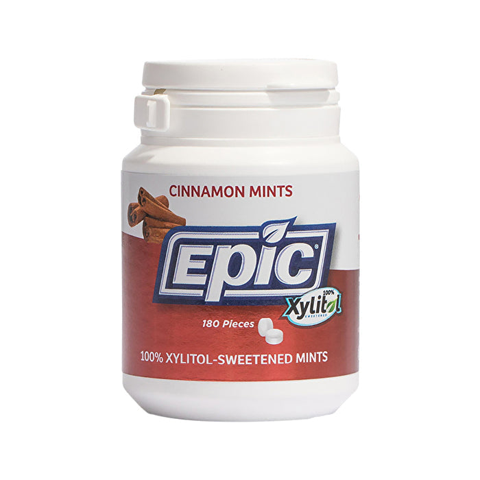 Epic Dental Epic Xylitol Dental Mints Cinnamon Tub 180pc Image 1