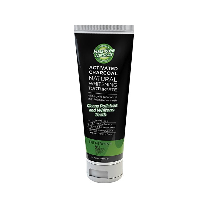 Essenzza Fuss Free Naturals Activated Charcoal Toothpaste (Natural Whitening) Peppermint 113g Image 1