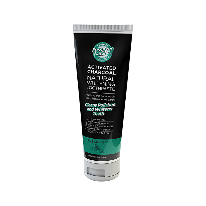 Essenzza Fuss Free Naturals Activated Charcoal Toothpaste (Natural Whitening) Spearmint 113g Image 1