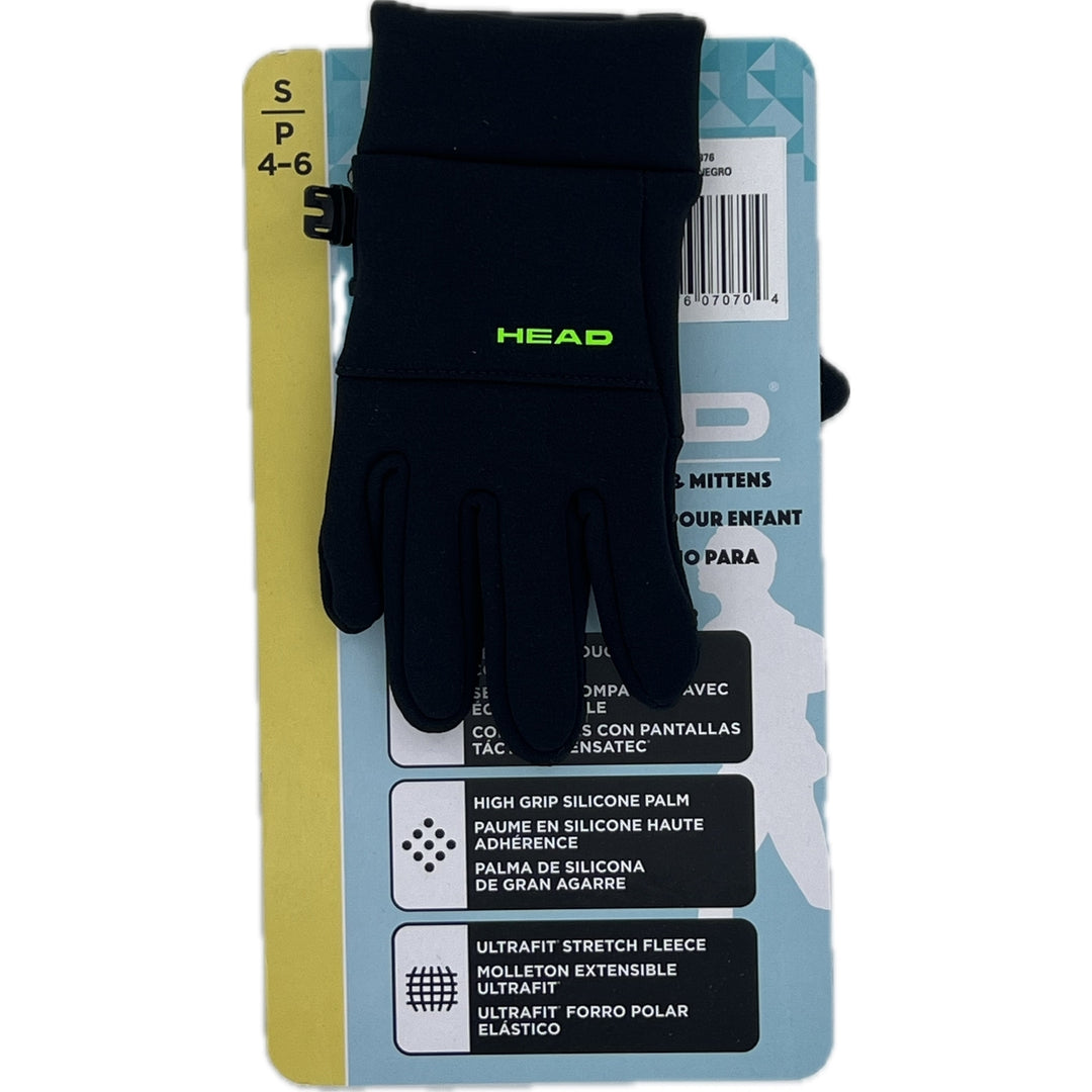 Head Kids Touchscreen Gloves 1 Pair Small (Black) Image 1