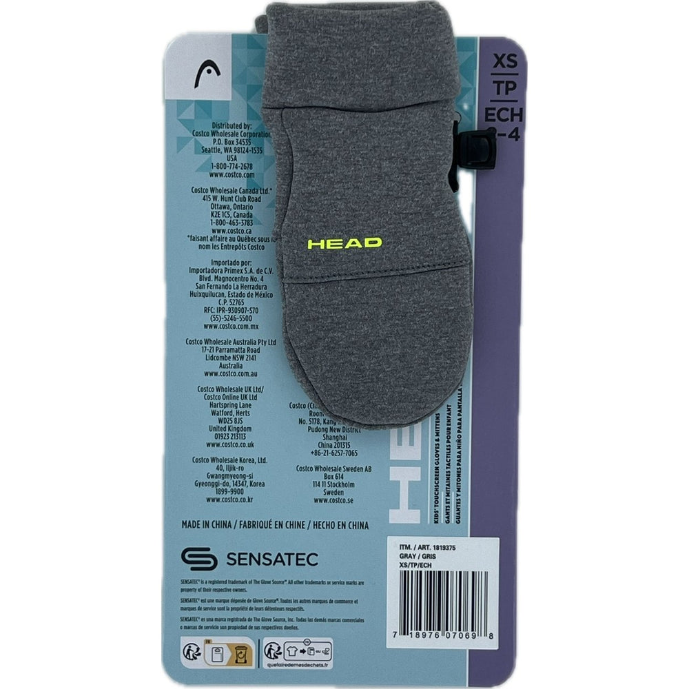 Head Kids Touchscreen Mittens 1 Pair XS (Gray) Image 2