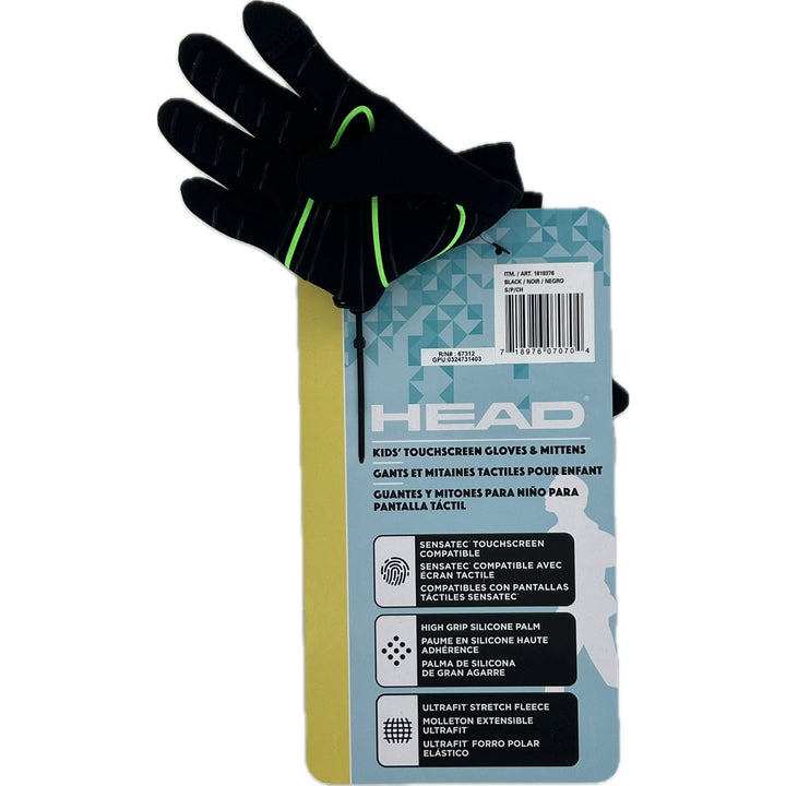 Head Kids Touchscreen Gloves 1 Pair Small (Black) Image 2