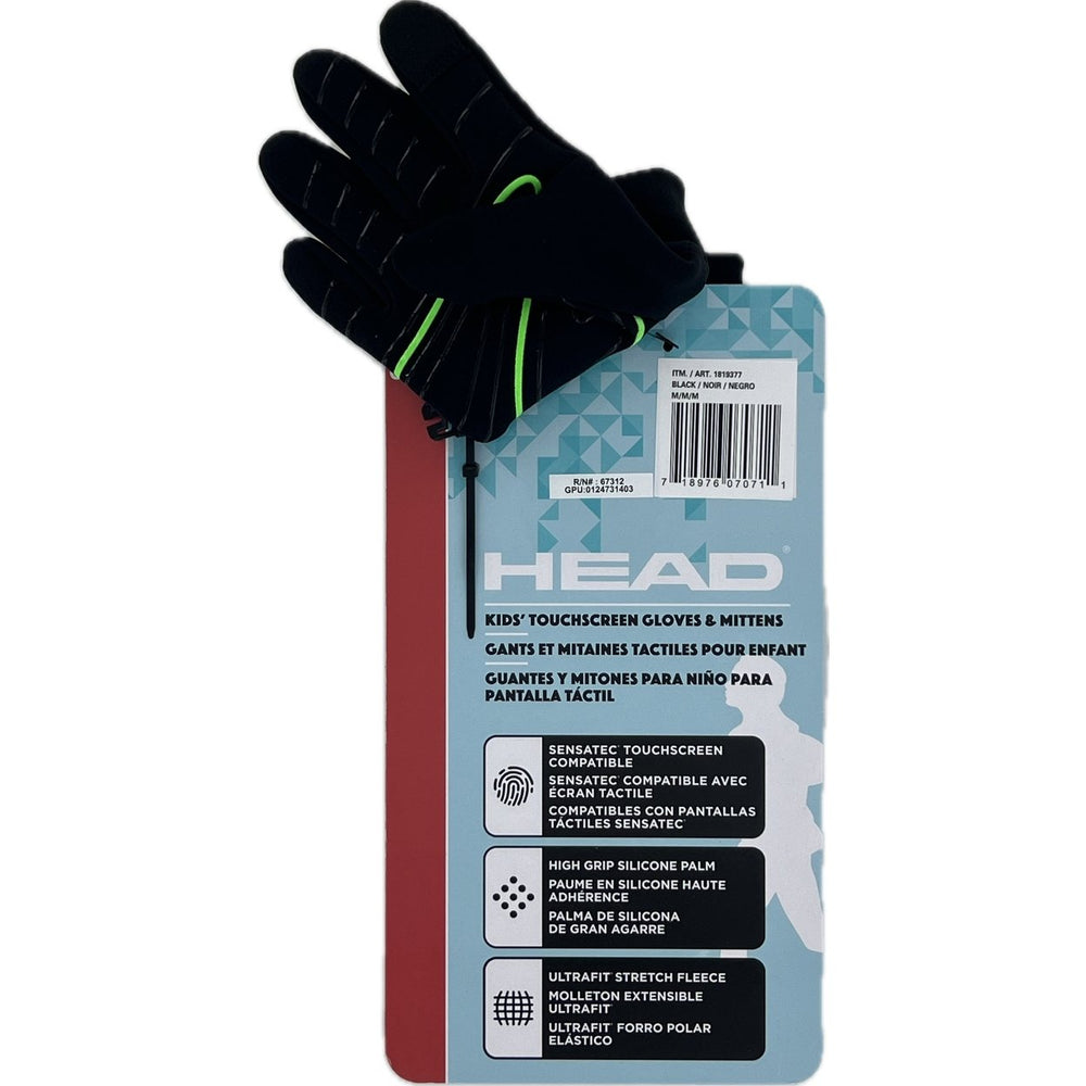 Head Kids Touchscreen Gloves 1 Pair Medium (Black) Image 2