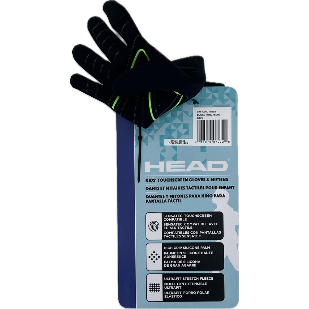 Head Kids Touchscreen Gloves 1 Pair Large (Black) Image 2