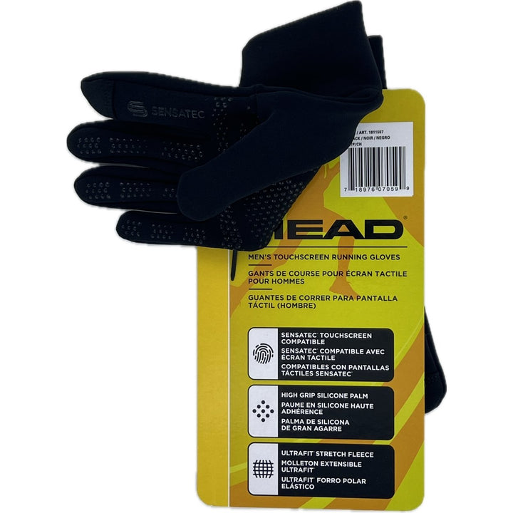 Head Mens Touchscreen Running Gloves 1 Pair Small (Black) Image 2