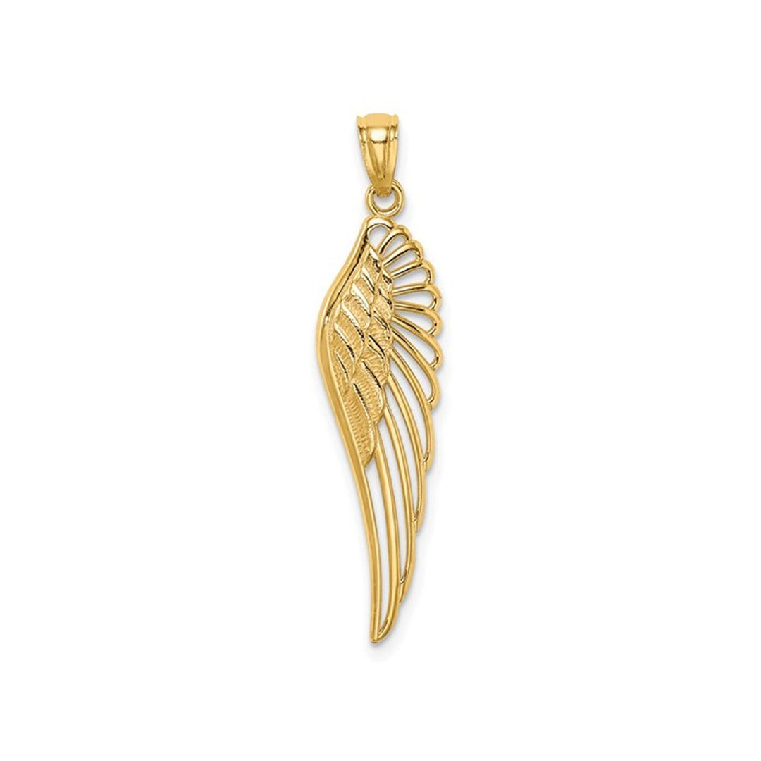 14K Yellow Gold Angel Wing Charm Pendant (NO CHAIN) Image 1