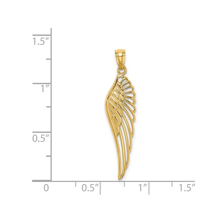 14K Yellow Gold Angel Wing Charm Pendant (NO CHAIN) Image 3