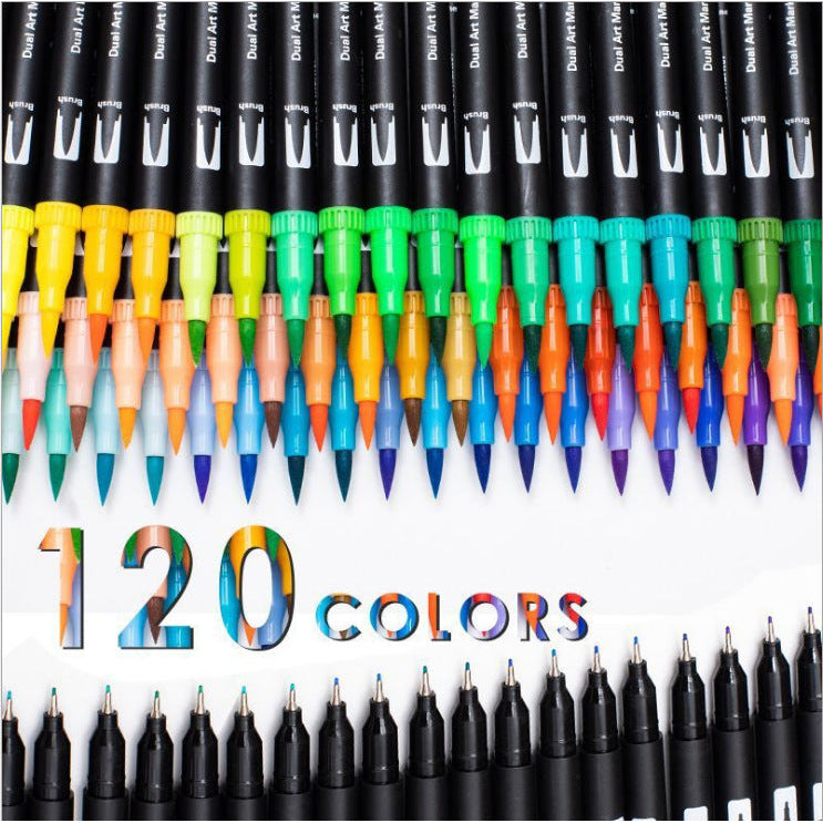 Soft Head Color Watercolor Pen Art Student Painting Coloring Gift Set Image 2