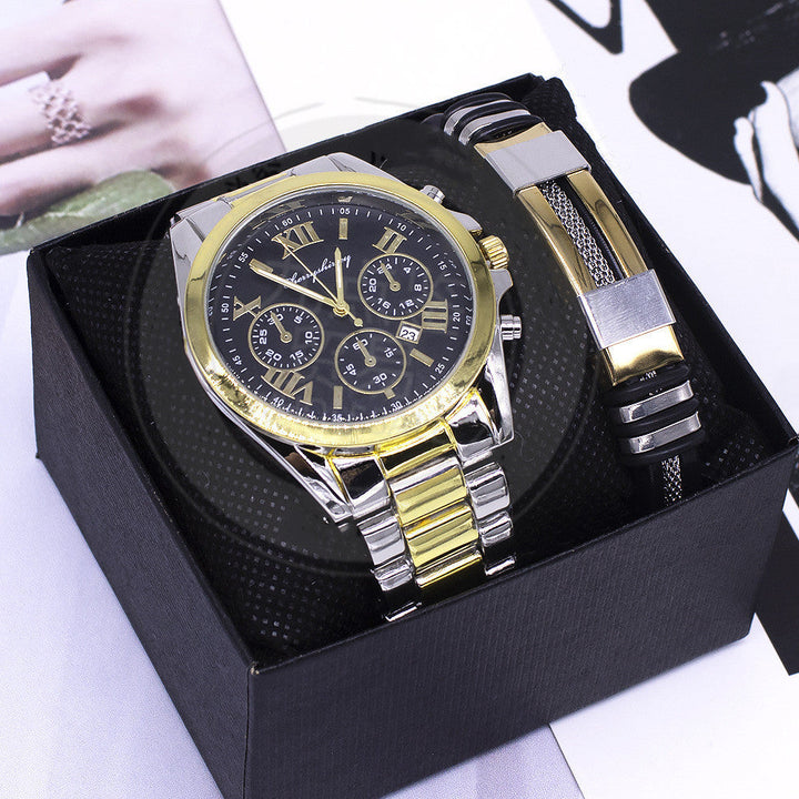 With Box Fashion Couple Bracelet Watch Set Gift Image 1