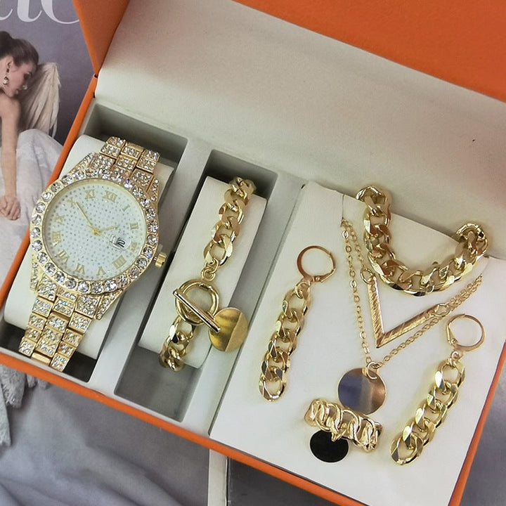 Womens Watch Jewelry 5-piece Set Quartz Watch Gift Suit Wrist Watch Image 8