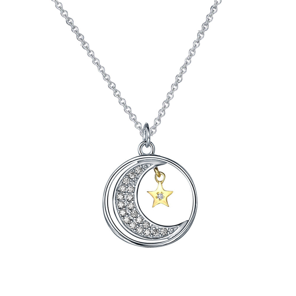 854. Moon and Star Pendant Necklace Image 2