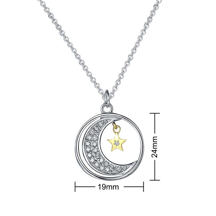 854. Moon and Star Pendant Necklace Image 10