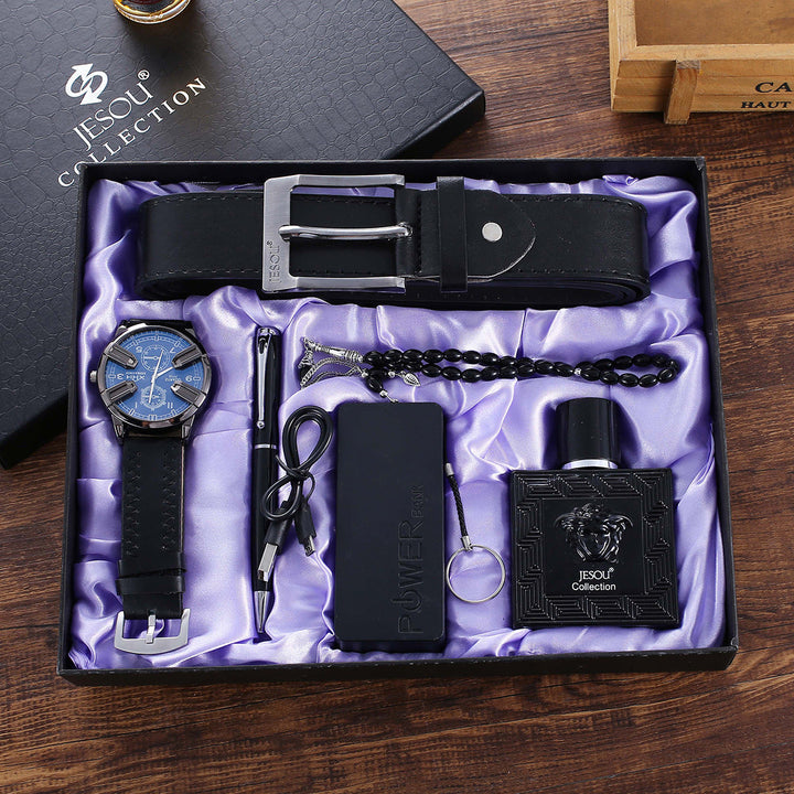 Belt Watch Pen Necklace Perfume Power Bank 6-piece Set Image 1