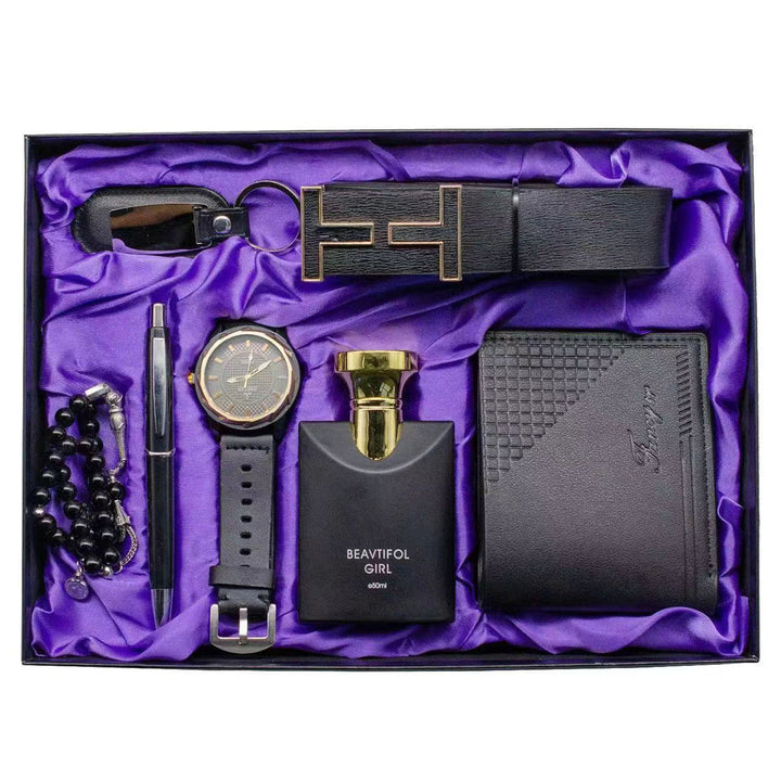 Belt Watch Pen Necklace Perfume Power Bank 6-piece Set Image 6