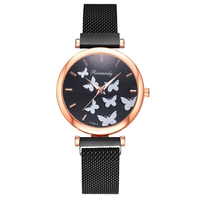 Butterfly Dial Quartz Watch Set Image 2