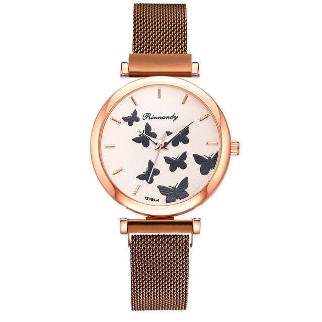 Butterfly Dial Quartz Watch Set Image 6