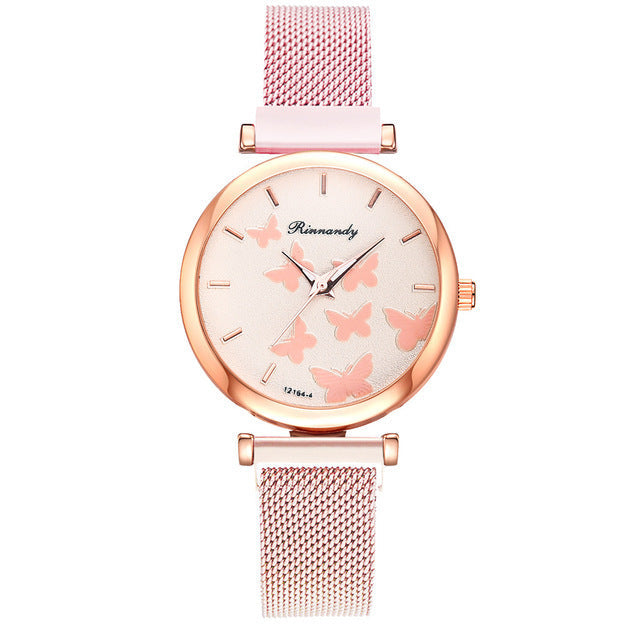 Butterfly Dial Quartz Watch Set Image 8