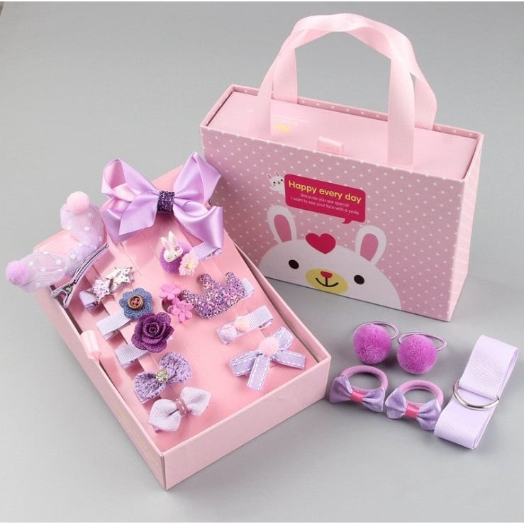 Childrens Clip Hair Accessories Set Gift Box Image 1