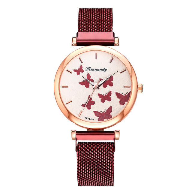 Butterfly Dial Quartz Watch Set Image 10