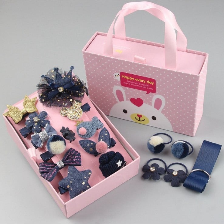 Childrens Clip Hair Accessories Set Gift Box Image 1