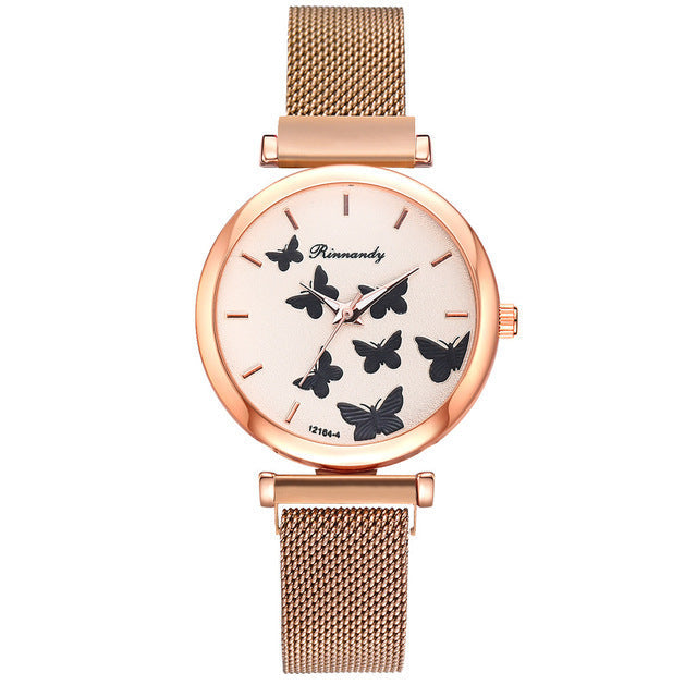 Butterfly Dial Quartz Watch Set Image 12