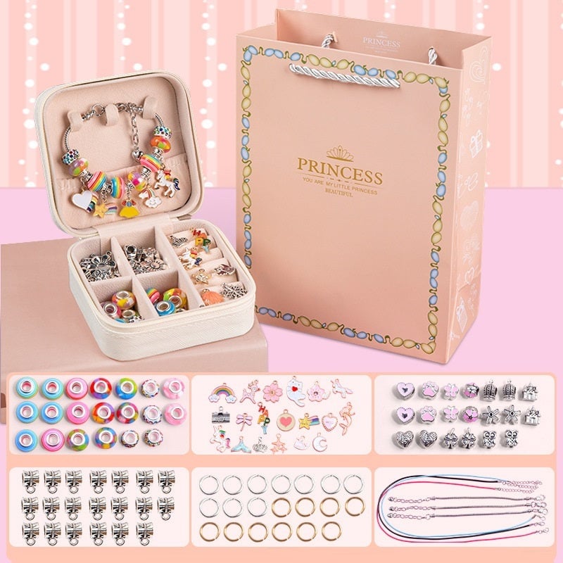 Childrens Diy Handmade Beaded Bracelet Creative Jewelry Set Gift Box Image 1