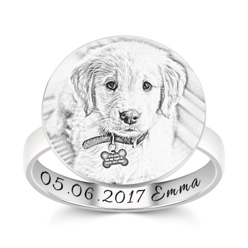 Customize Pet Rings for Pet Lovers 925 Sliver Image 1