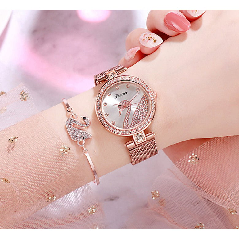 Fashion bracelet necklace ring ladies watch set Image 7