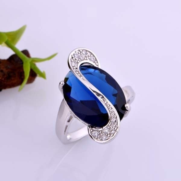 Inlaid Series Jewelry Semi-precious Stones Austrian Crystal Micro-set Ring 925 Image 3