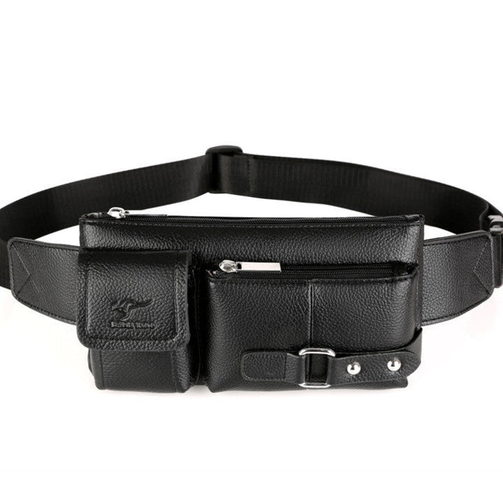 Luxury Brand Waist Bag Men Leather Fanny Pack Chest Bag Male Casual Belt Bags Sling Crossbody Bum Bag Belly Waist Packs Image 1