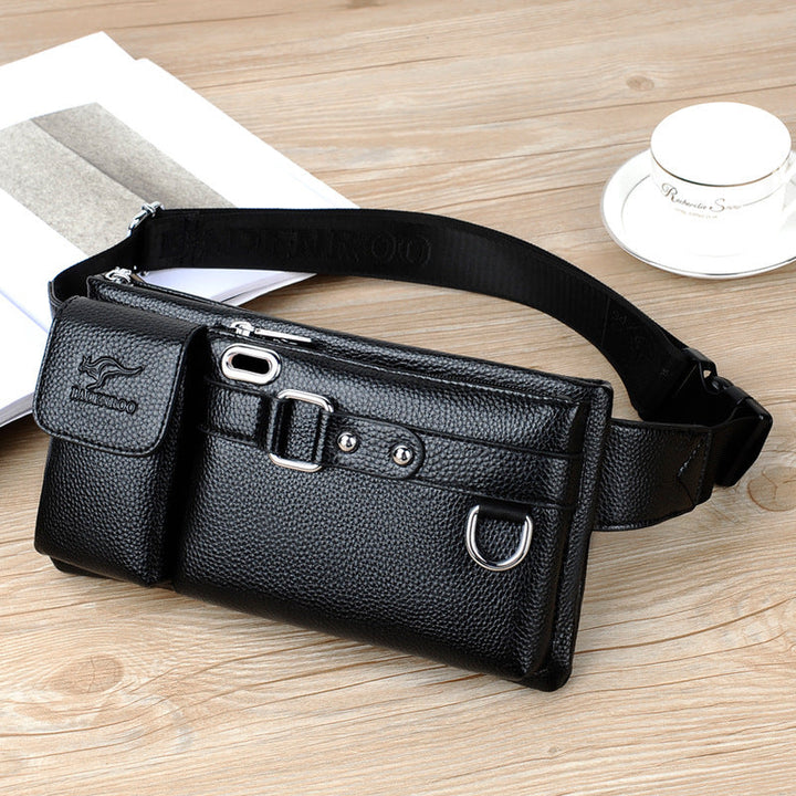 Luxury Brand Waist Bag Men Leather Fanny Pack Chest Bag Male Casual Belt Bags Sling Crossbody Bum Bag Belly Waist Packs Image 2