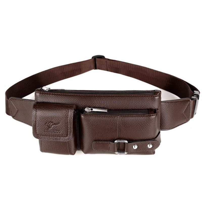 Luxury Brand Waist Bag Men Leather Fanny Pack Chest Bag Male Casual Belt Bags Sling Crossbody Bum Bag Belly Waist Packs Image 4