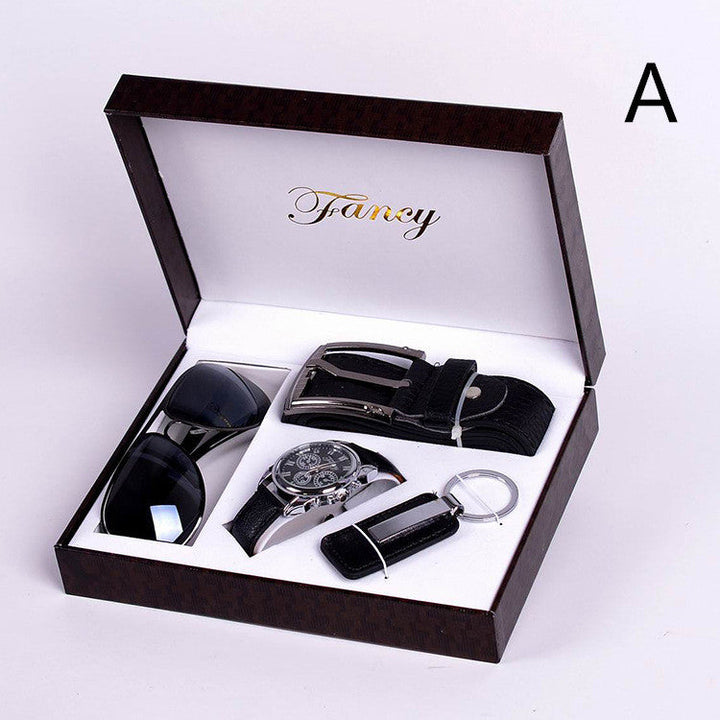 Mens Gift High-End Watch Fashion Sunglasses Keychain 4 Piece Set Image 6